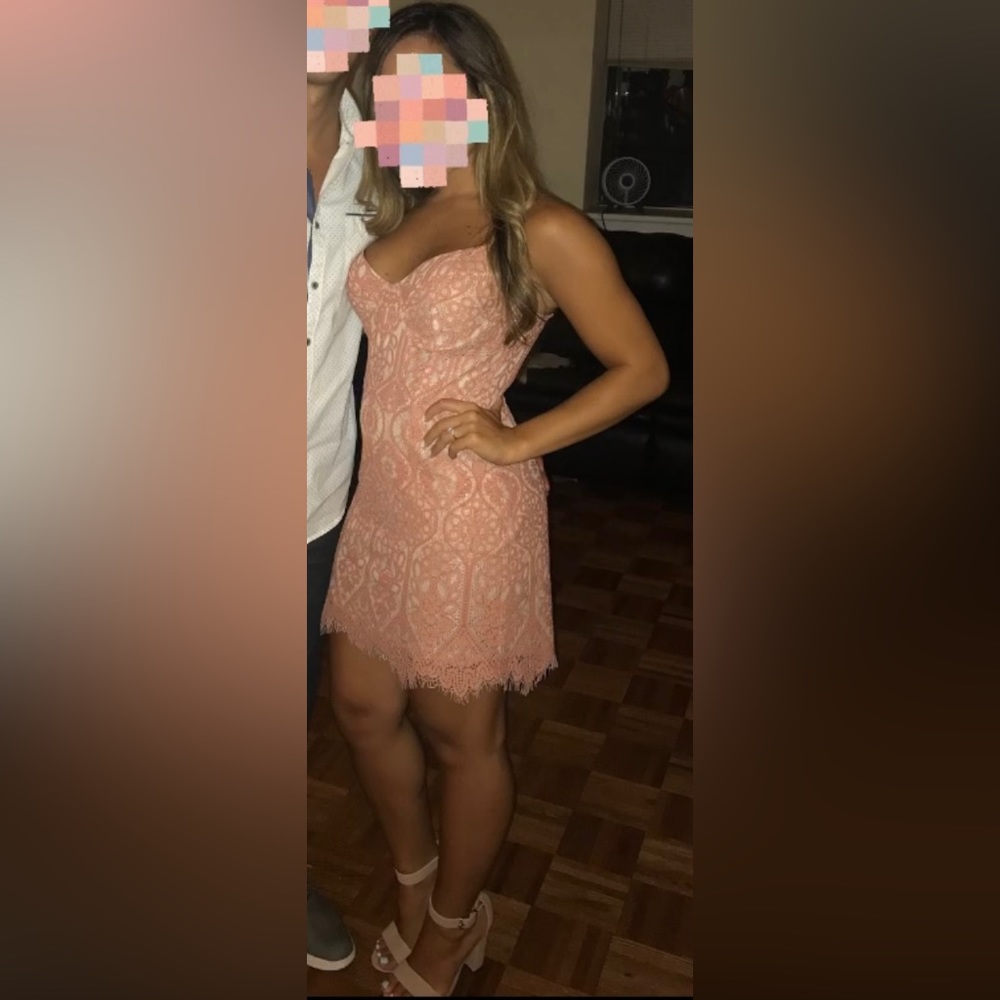 Express pink lacy corset sheath dress. Size S